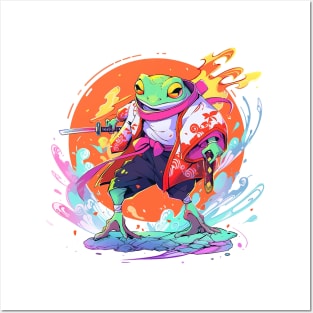 samurai frog Posters and Art